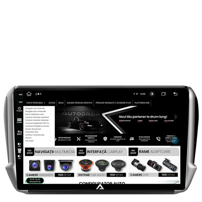 Navigatie Peugeot 208/2008 (2012+), Android, Z-Octacore / 8GB RAM + 256GB ROM, 10.1 Inch - AD-BGZ10004+AD-BGRKIT258