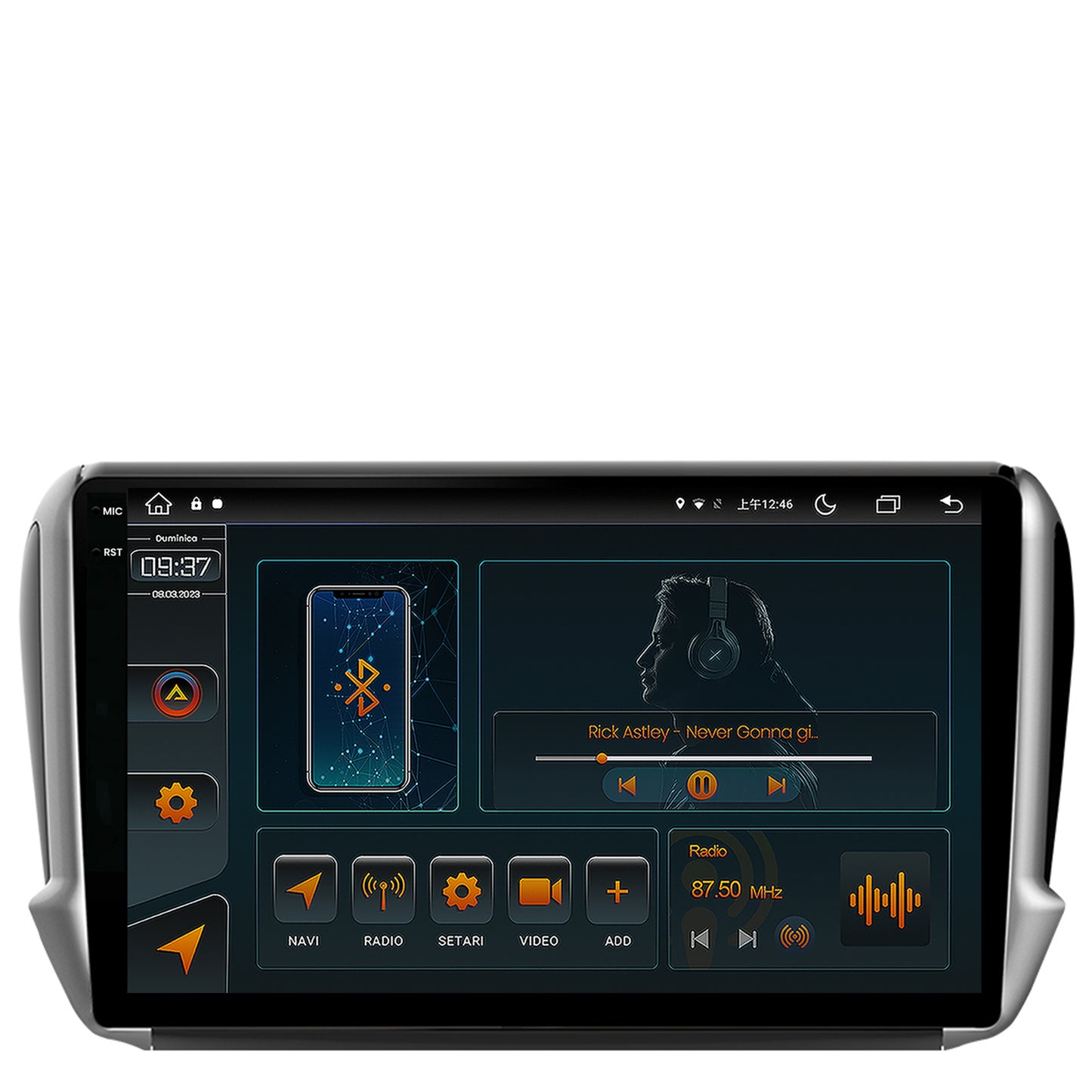 Navigatie Peugeot 208/2008 (2012+), Android, V-Octacore / 4GB RAM + 64GB ROM, 10.36 Inch - AD-BGV10004+AD-BGRKIT258