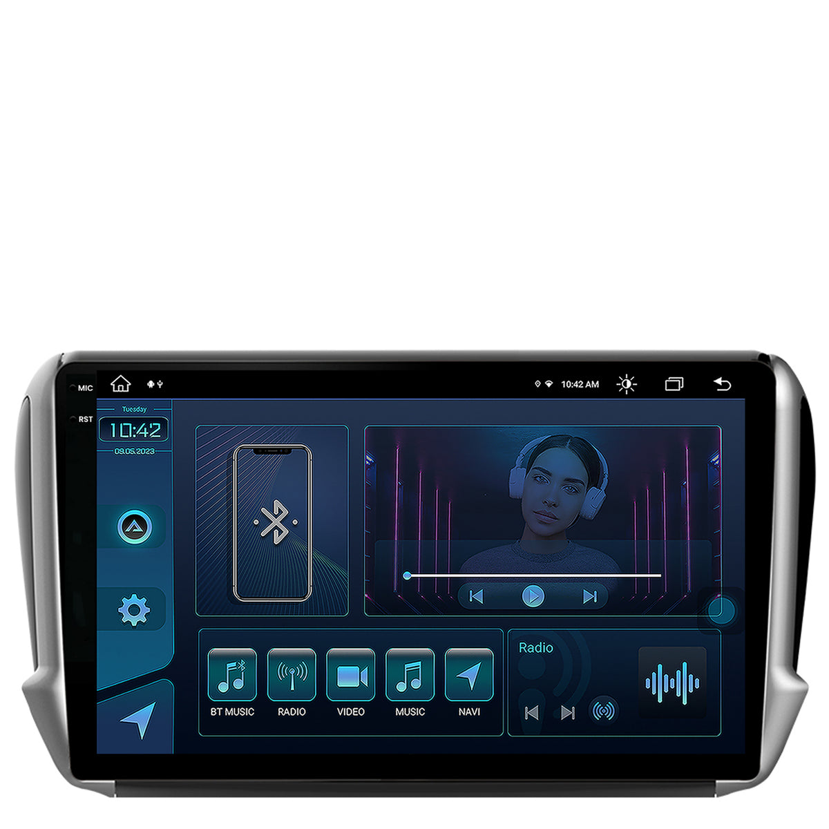 Navigatie Peugeot 208/2008 (2012+), Android, X-Octacore / 8GB RAM + 256GB ROM, 10.36 Inch - AD-BGX10008+AD-BGRKIT258