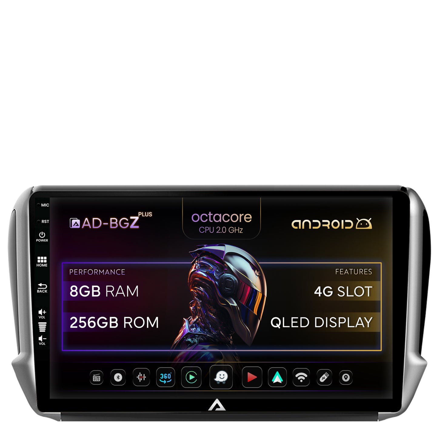 Navigatie Peugeot 208/2008 (2012+), Android, Z-Octacore / 8GB RAM + 256GB ROM, 10.1 Inch - AD-BGZ10004+AD-BGRKIT258