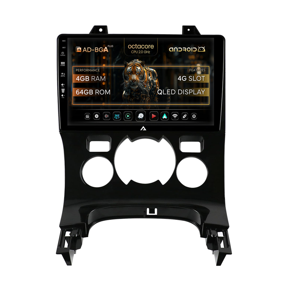 Navigatie Peugeot 3008/5008, Android, A-Octacore / 4GB RAM + 64GB ROM, 9 Inch - AD-BGA9004+AD-BGRKIT259
