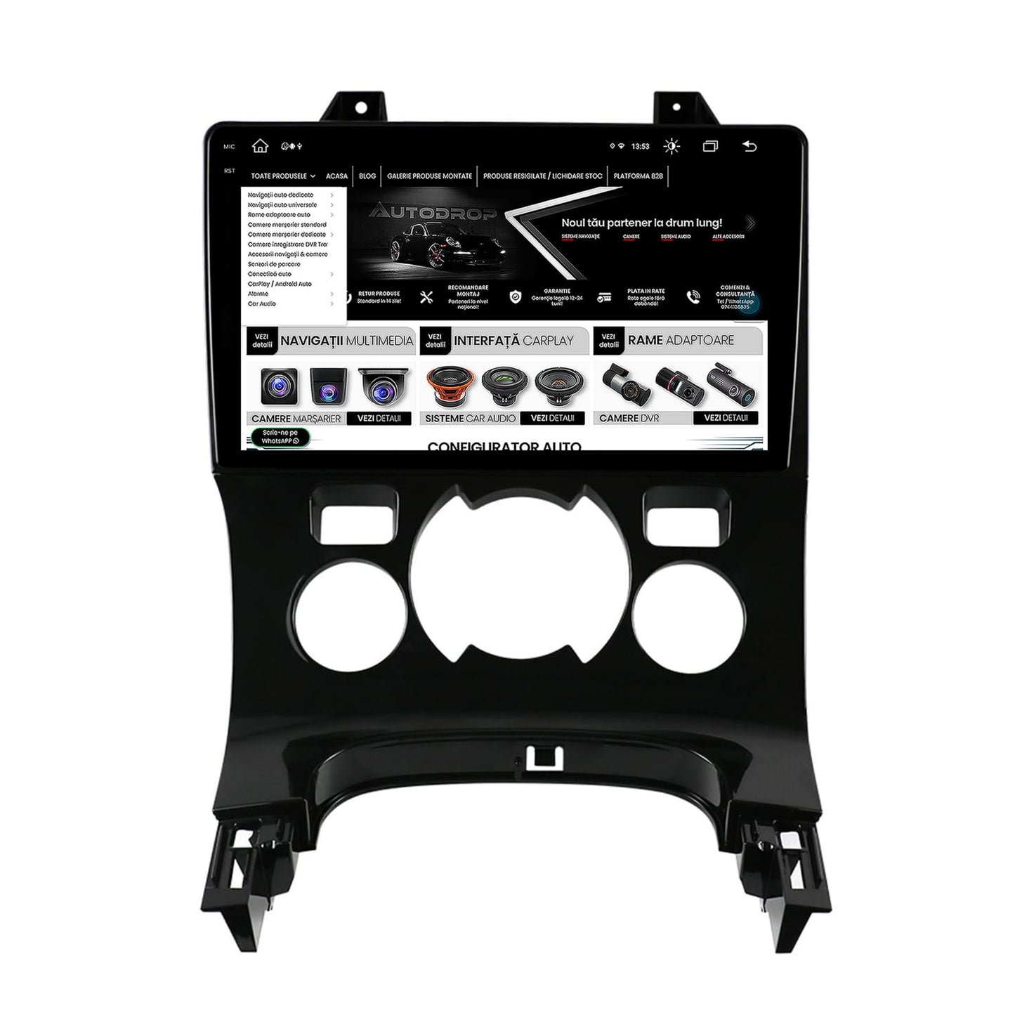 Navigatie Peugeot 3008/5008, Android, V-Octacore / 4GB RAM + 64GB ROM, 9.5 Inch - AD-BGV9004+AD-BGRKIT259