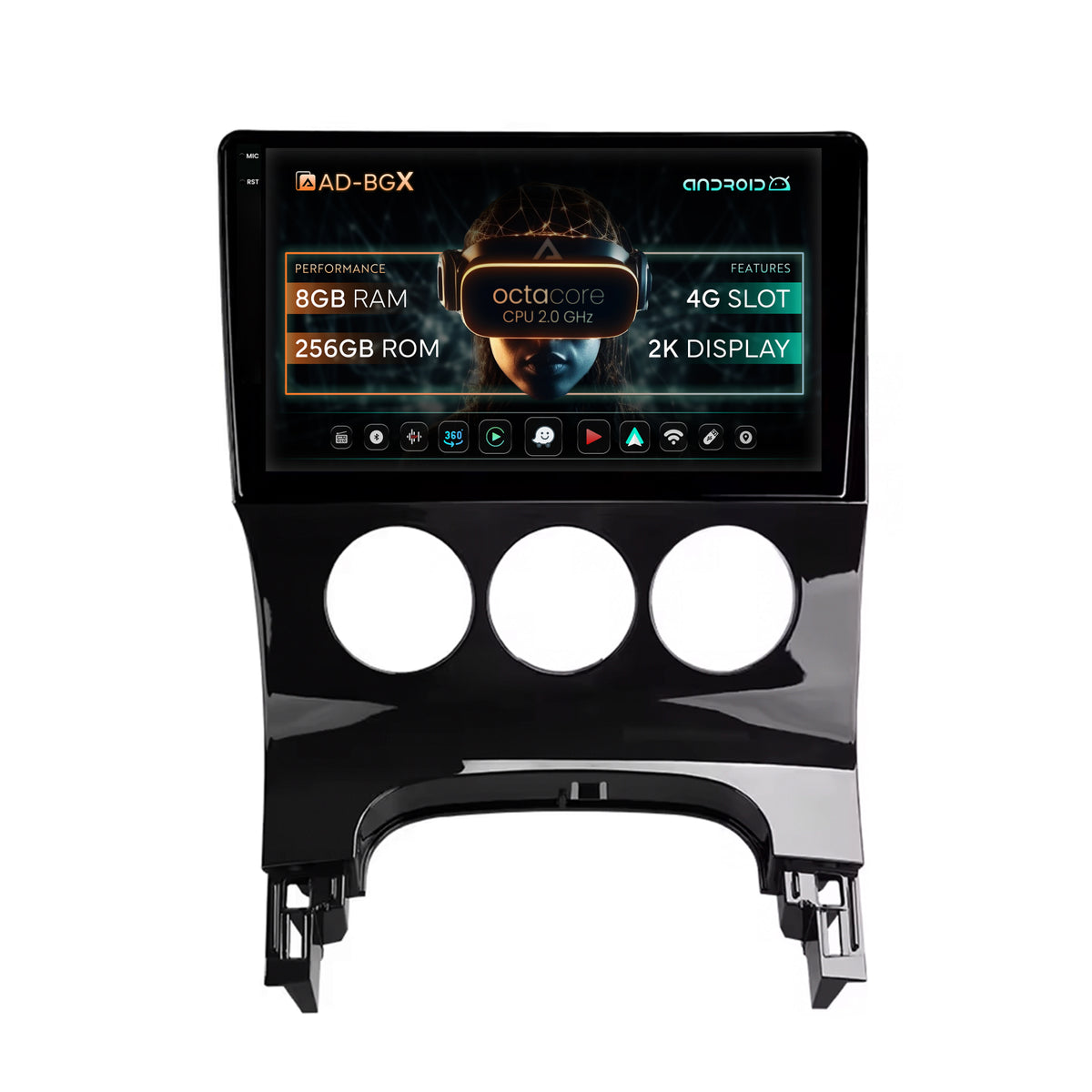 Navigatie Peugeot 3008/5008, Android, X-Octacore / 8GB RAM + 256GB ROM, 9.5 Inch - AD-BGX9008+AD-BGRKIT260