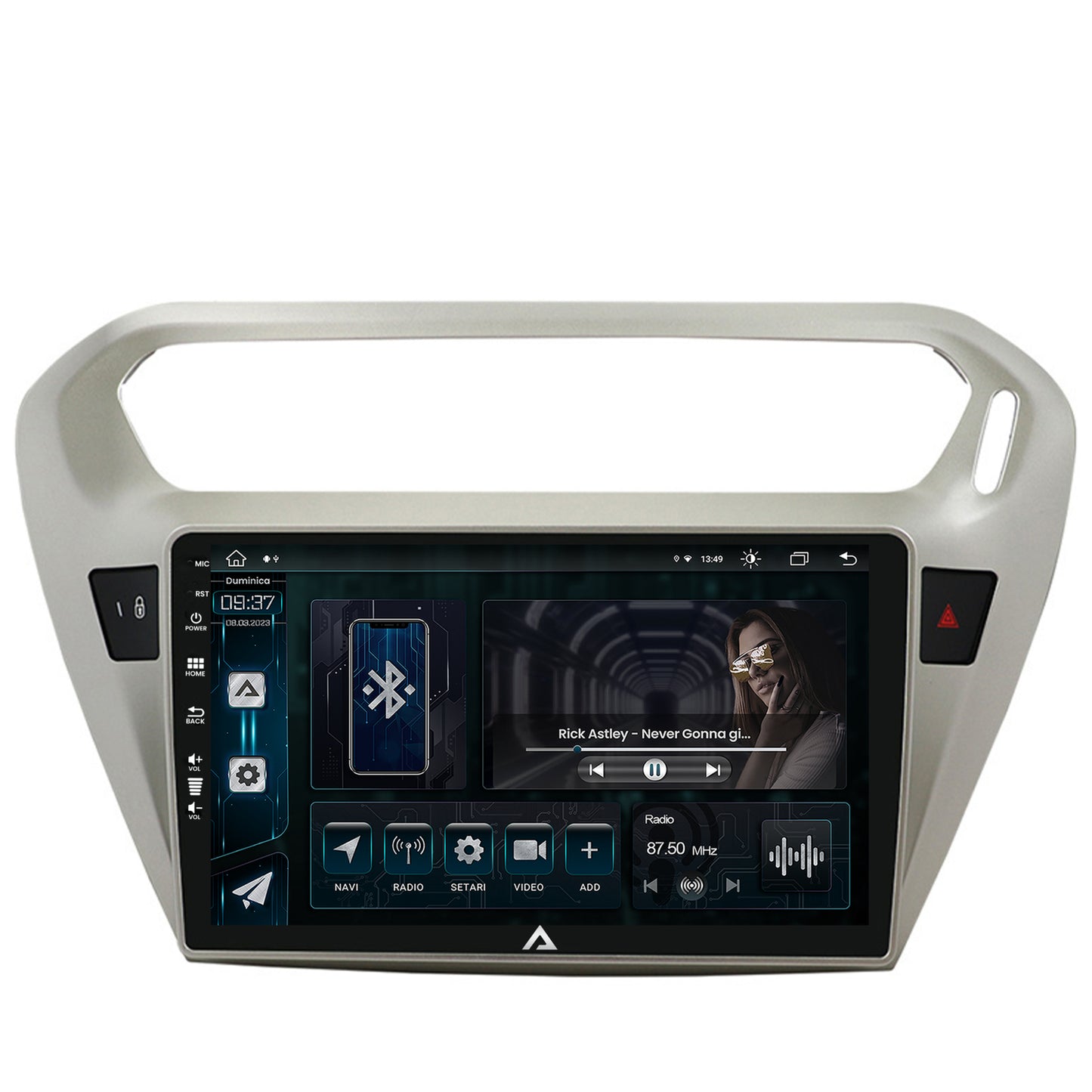 Navigatie Peugeot 301 / Citroen C-Elysee, Android, Z-Octacore / 8GB RAM + 256GB ROM, 9 Inch - AD-BGZ9008+AD-BGRKIT255