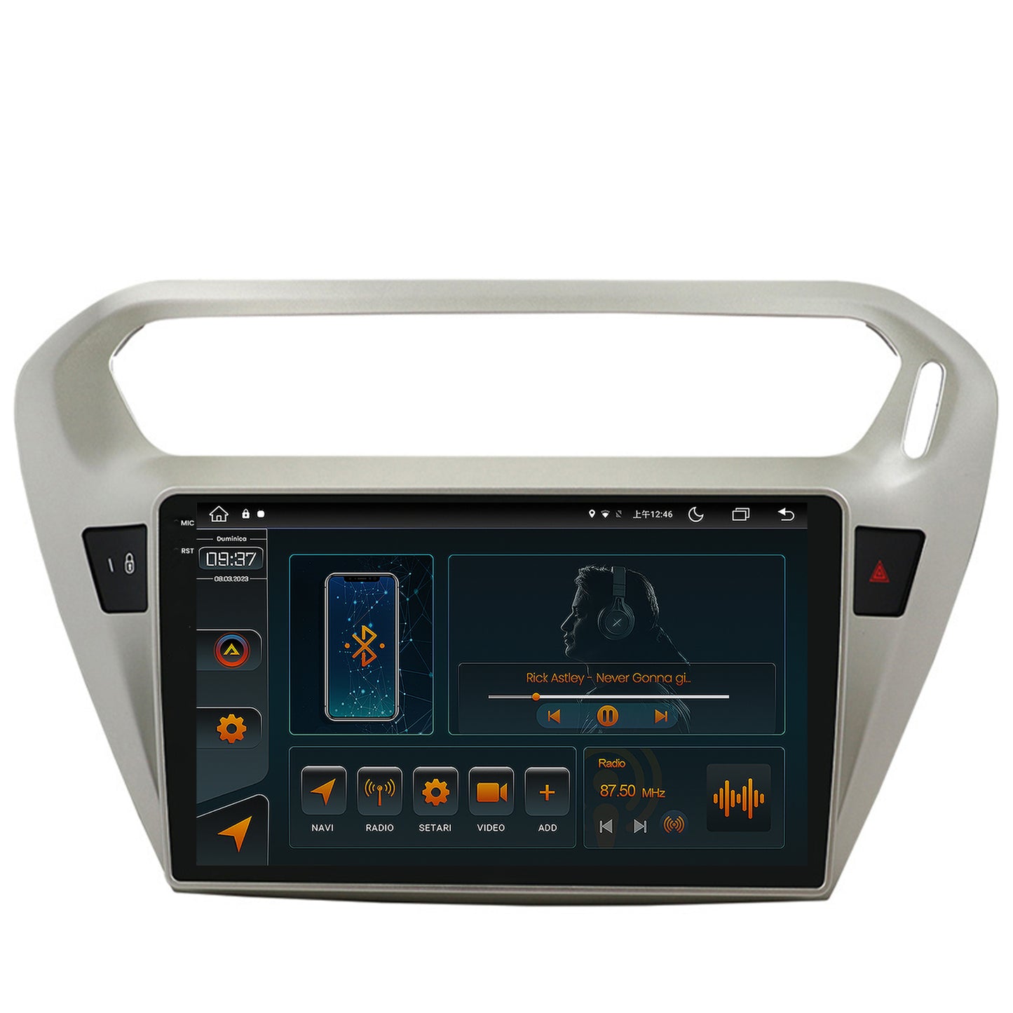 Navigatie Peugeot 301 / Citroen C-Elysee, Android, V-Octacore / 4GB RAM + 64GB ROM, 9.5 Inch - AD-BGV9004+AD-BGRKIT255