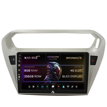 Navigatie Peugeot 301 / Citroen C-Elysee, Android, Z-Octacore / 8GB RAM + 256GB ROM, 9 Inch - AD-BGZ9008+AD-BGRKIT255