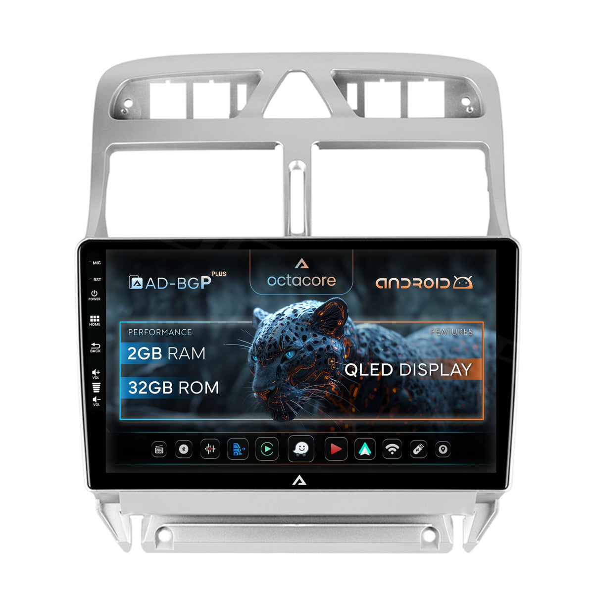 Navigatie Peugeot 307, Android, P-Octacore / 2GB RAM + 32GB ROM, 9 Inch - AD-BGP9002+AD-BGRKIT266