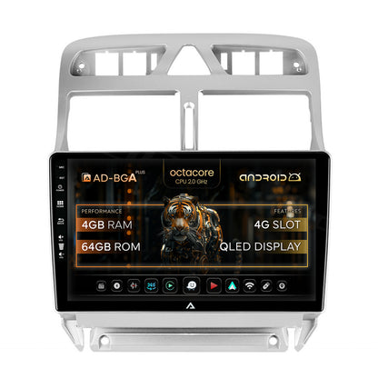 Navigatie Peugeot 307, Android, A-Octacore / 4GB RAM + 64GB ROM, 9 Inch - AD-BGA9004+AD-BGRKIT266
