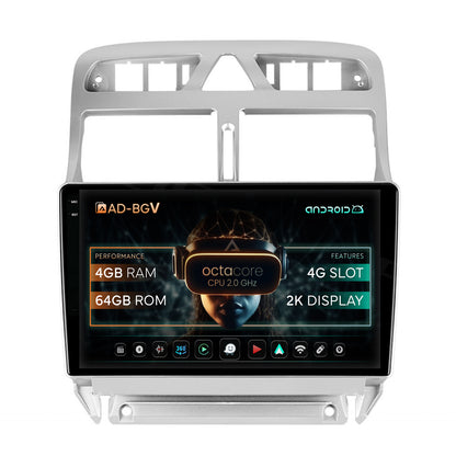 Navigatie Peugeot 307, Android, V-Octacore / 4GB RAM + 64GB ROM, 9.5 Inch - AD-BGV9004+AD-BGRKIT266