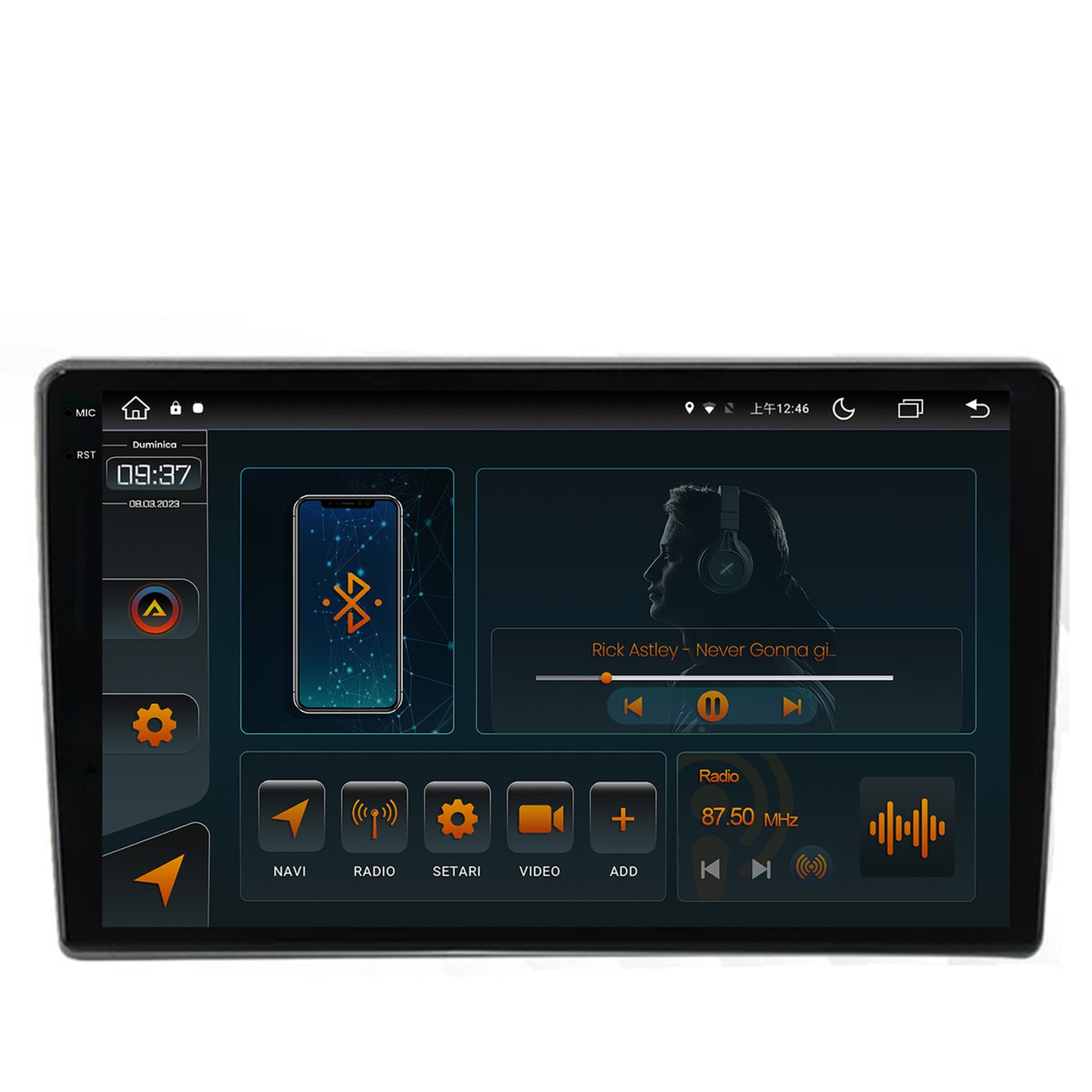 Navigatie Peugeot 308 (2012-2017), Android, V-Octacore / 4GB RAM + 64GB ROM, 9.5 Inch - AD-BGV9004+AD-BGRKIT257