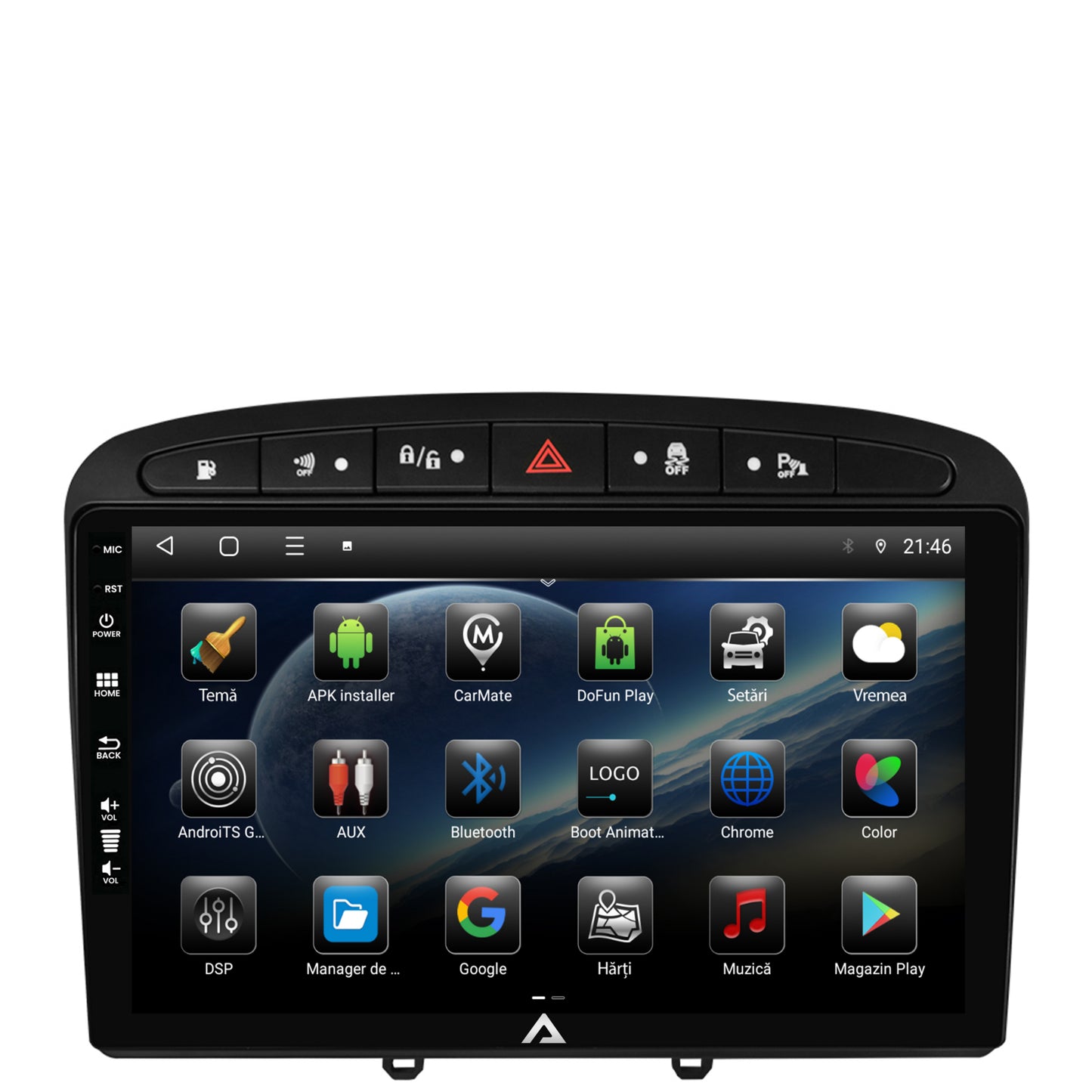 Navigatie Peugeot 308/408 (2008-2013), Android, E-Octacore / 2GB RAM + 32GB ROM, 9 Inch - AD-BGE9002+AD-BGRKIT265