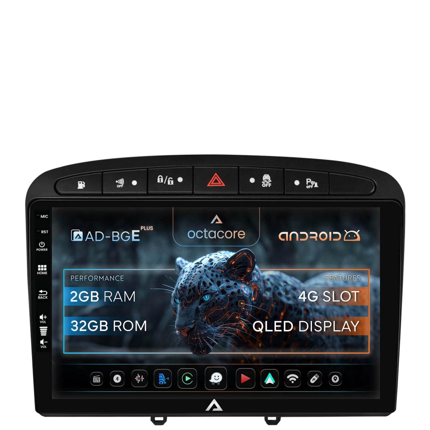 Navigatie Peugeot 308/408 (2008-2013), Android, E-Octacore / 2GB RAM + 32GB ROM, 9 Inch - AD-BGE9002+AD-BGRKIT265