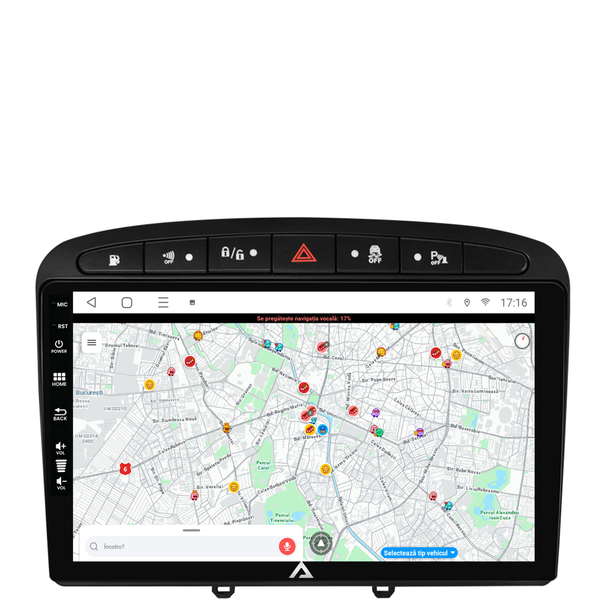 Navigatie Peugeot 308/408 (2008-2013), Android, P-Octacore / 2GB RAM + 32GB ROM, 9 Inch - AD-BGP9002+AD-BGRKIT265