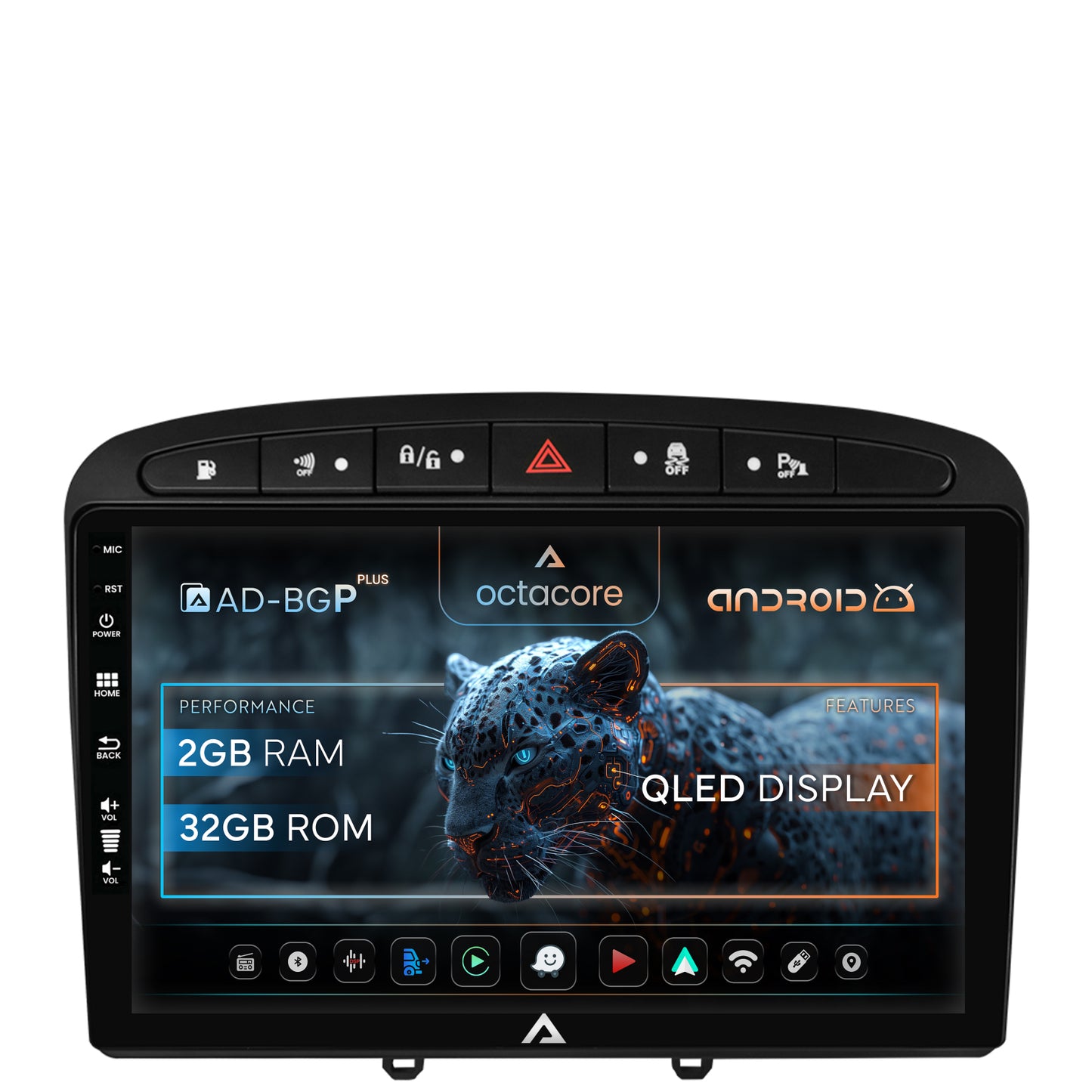 Navigatie Peugeot 308/408 (2008-2013), Android, P-Octacore / 2GB RAM + 32GB ROM, 9 Inch - AD-BGP9002+AD-BGRKIT265