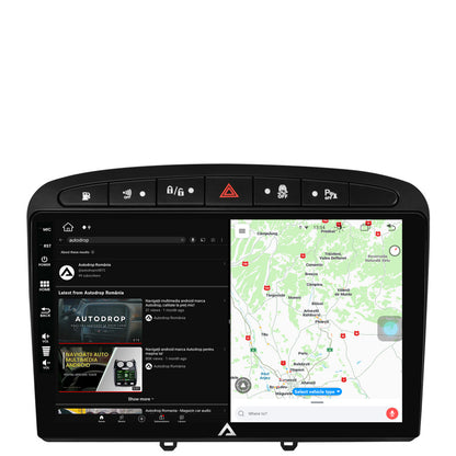 Navigatie Peugeot 308/408 (2008-2013), Android, Z-Octacore / 8GB RAM + 256GB ROM, 9 Inch - AD-BGZ9008+AD-BGRKIT265