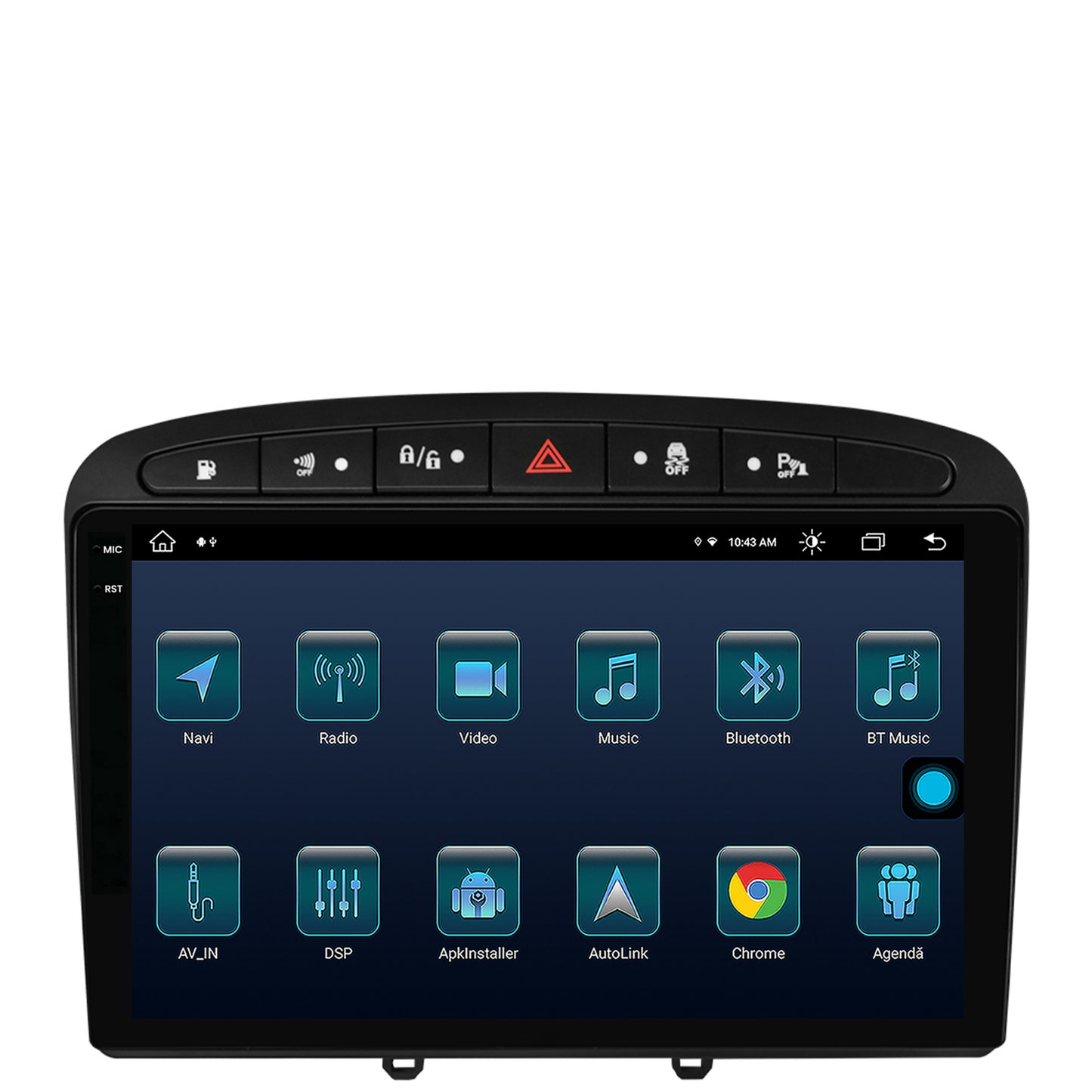 Navigatie Peugeot 308/408 (2008-2013), Android, X-Octacore / 8GB RAM + 256GB ROM, 9.5 Inch - AD-BGX9008+AD-BGRKIT265