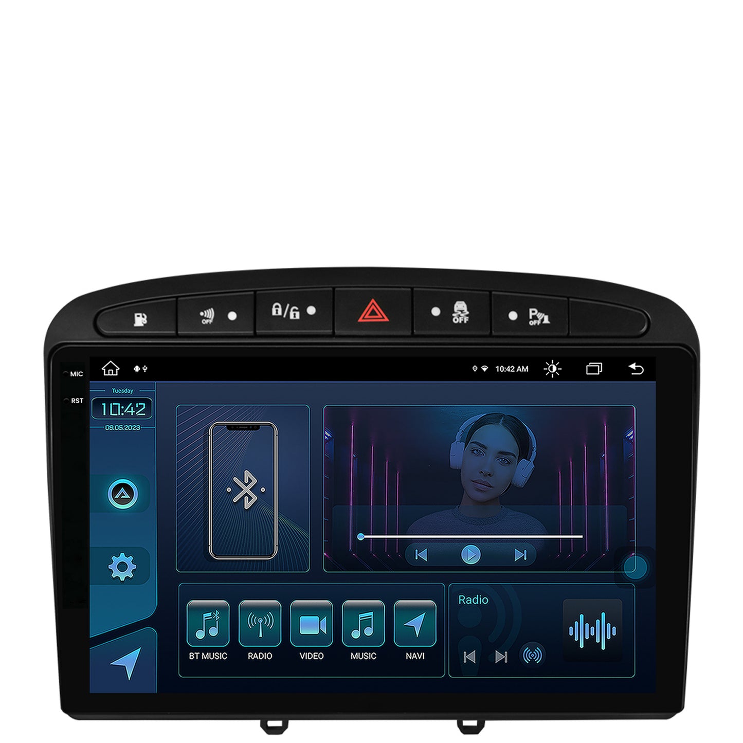 Navigatie Peugeot 308/408 (2008-2013), Android, X-Octacore / 8GB RAM + 256GB ROM, 9.5 Inch - AD-BGX9008+AD-BGRKIT265