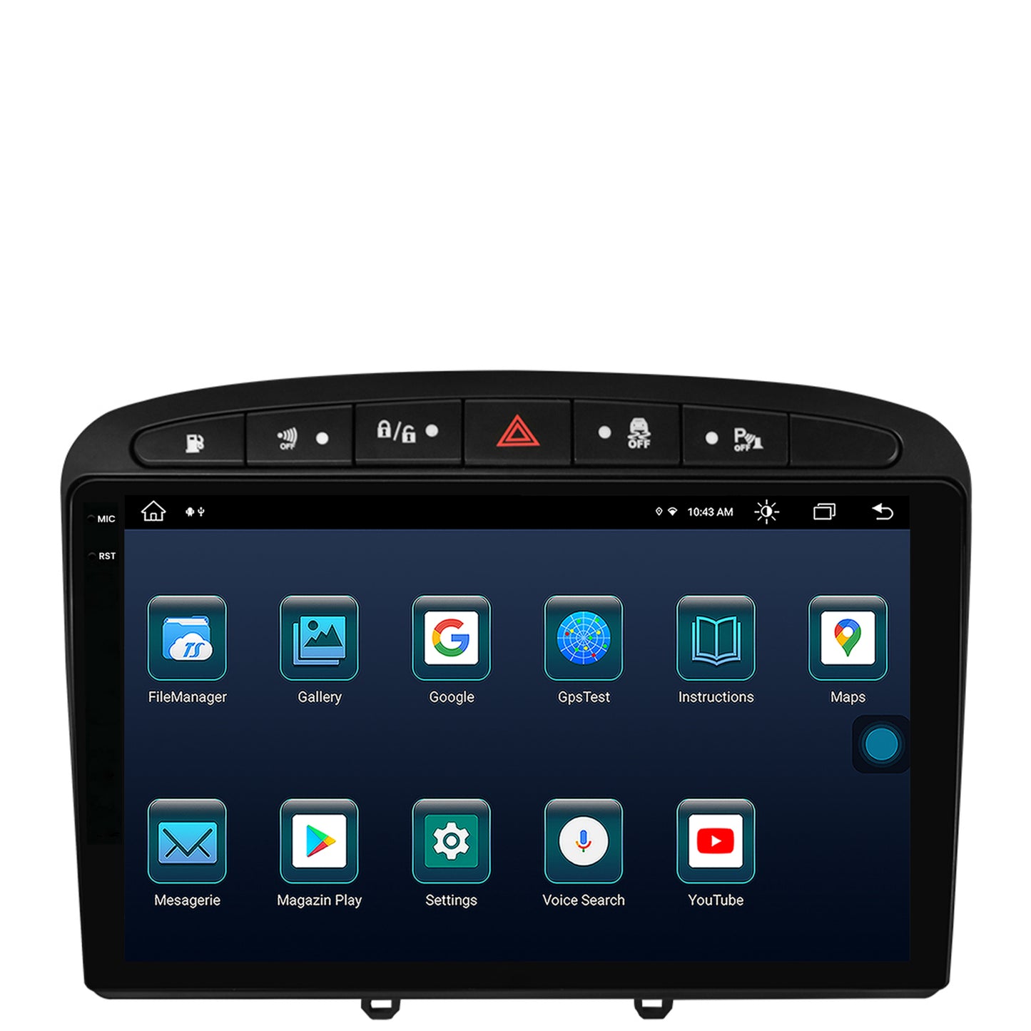 Navigatie Peugeot 308/408 (2008-2013), Android, X-Octacore / 8GB RAM + 256GB ROM, 9.5 Inch - AD-BGX9008+AD-BGRKIT265