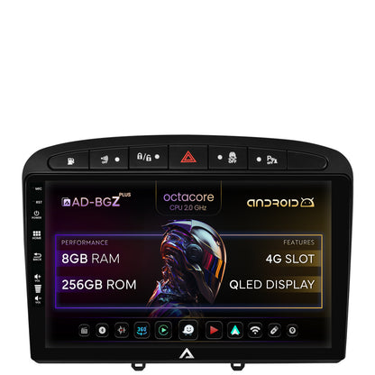 Navigatie Peugeot 308/408 (2008-2013), Android, Z-Octacore / 8GB RAM + 256GB ROM, 9 Inch - AD-BGZ9008+AD-BGRKIT265