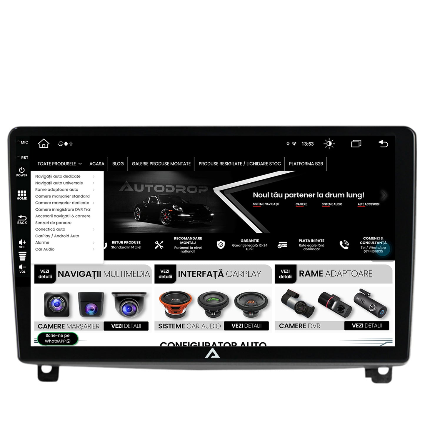 Navigatie Peugeot 407 (2004-2011), Android, Z-Octacore / 8GB RAM + 256GB ROM, 9 Inch - AD-BGZ9008+AD-BGRKIT266V3