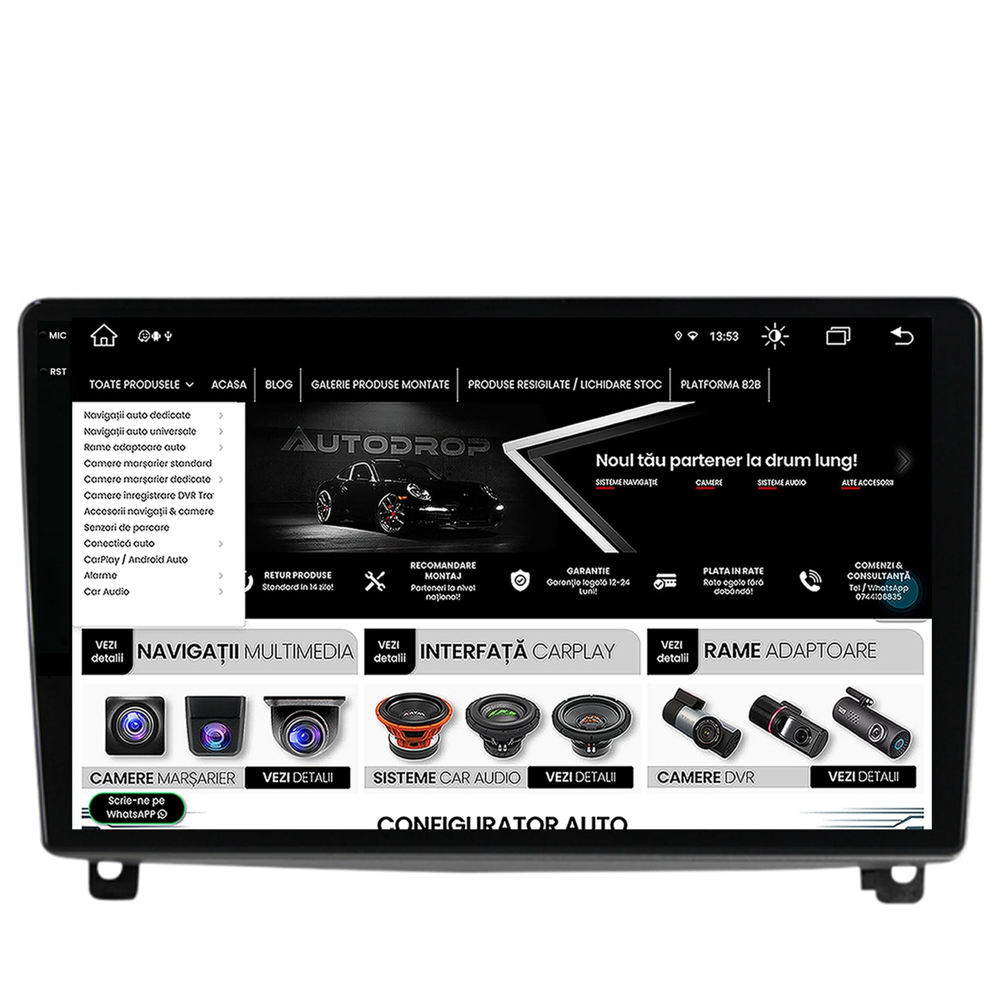 Navigatie Peugeot 407 (2004-2011), Android, V-Octacore / 4GB RAM + 64GB ROM, 9.5 Inch - AD-BGV9004+AD-BGRKIT266V3