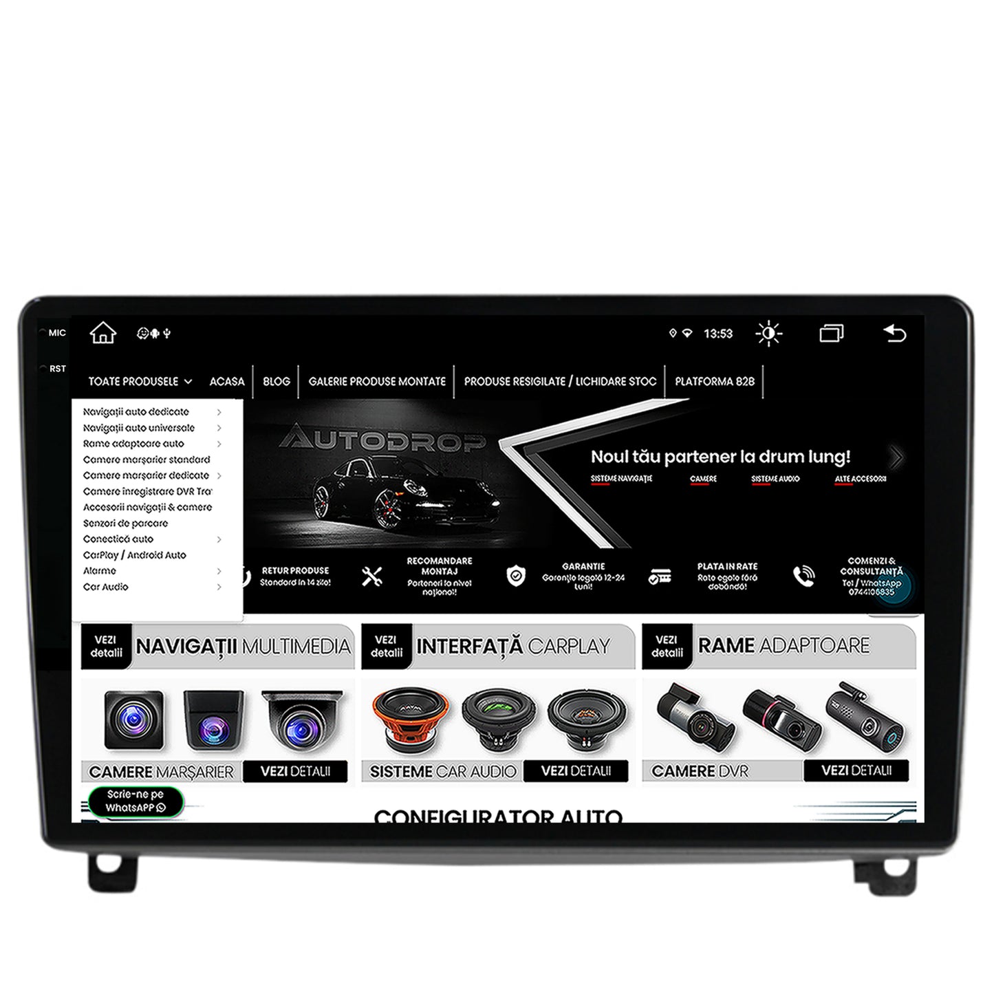 Navigatie Peugeot 407 (2004-2011), Android, X-Octacore / 8GB RAM + 256GB ROM, 9.5 Inch - AD-BGX9008+AD-BGRKIT266V3
