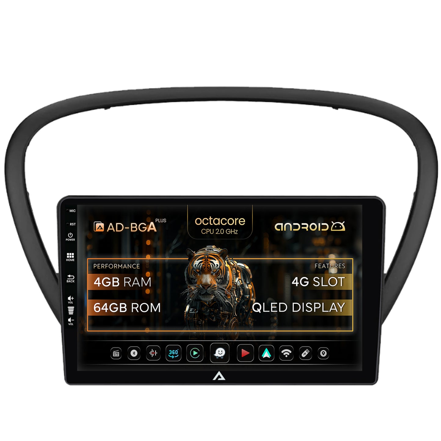 Navigatie Peugeot 607 (2004-2011), Android, A-Octacore / 4GB RAM + 64GB ROM, 9 Inch - AD-BGA9004+AD-BGRKIT266V4