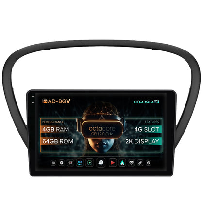 Navigatie Peugeot 607 (2004-2011), Android, V-Octacore / 4GB RAM + 64GB ROM, 9.5 Inch - AD-BGV9004+AD-BGRKIT266V4