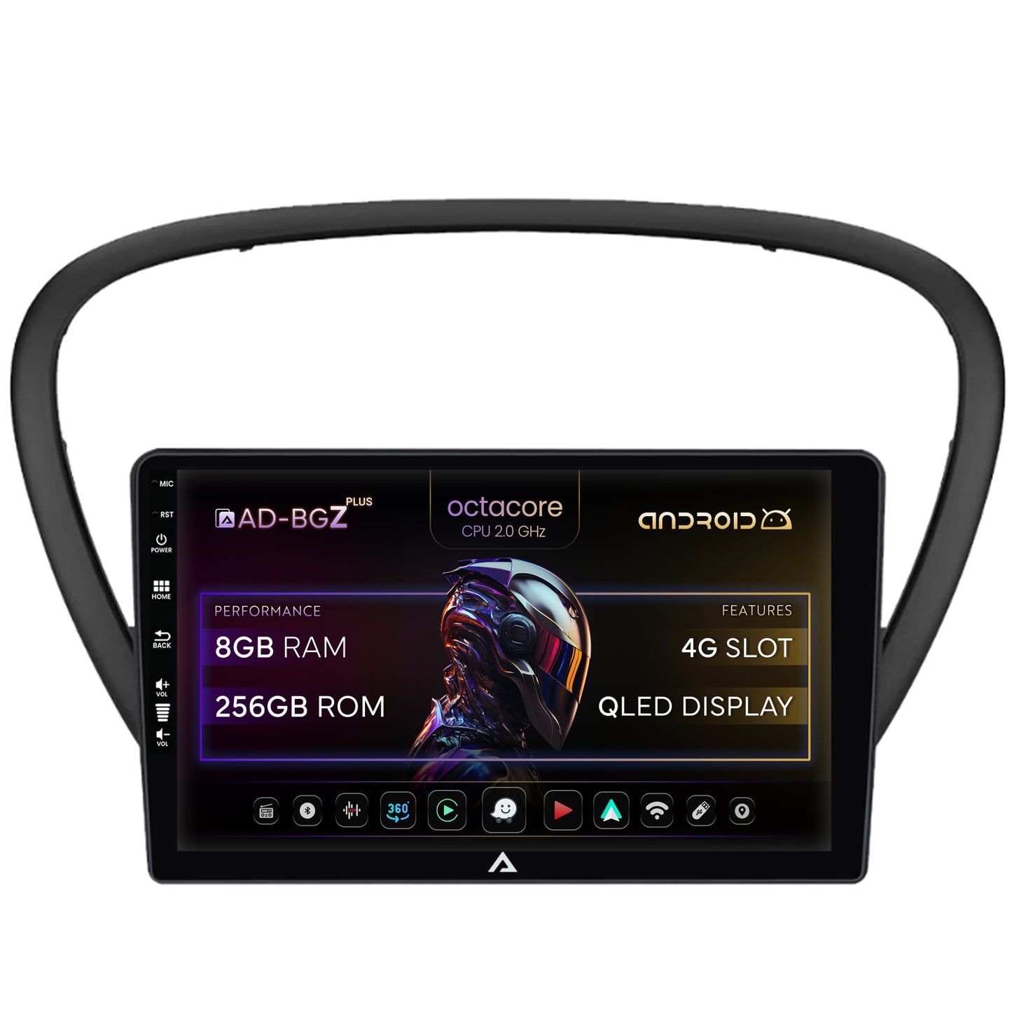 Navigatie Peugeot 607 (2004-2011), Android, Z-Octacore / 8GB RAM + 256GB ROM, 9 Inch - AD-BGZ9008+AD-BGRKIT266V4