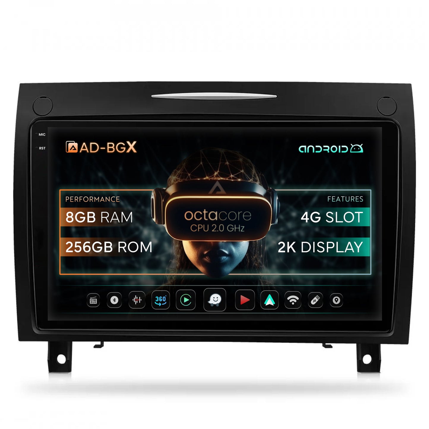 Navigatie Renault Benz SLK (2006-2010), Android, X-Octacore / 8GB RAM + 256GB ROM, 9.5 Inch - AD-BGX9008+AD-BGRKIT406V2