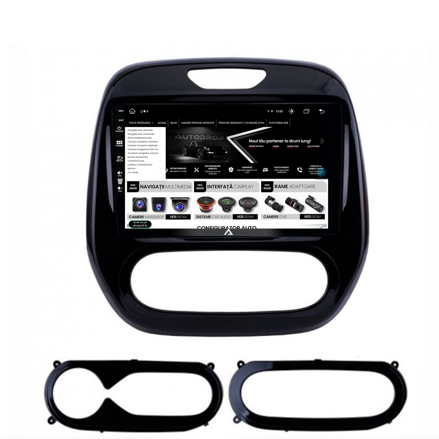 Navigatie Renault Captur (2013-2019), Android, Z-Octacore / 8GB RAM + 256GB ROM, 9 Inch - AD-BGZ9008+AD-BGRKIT378