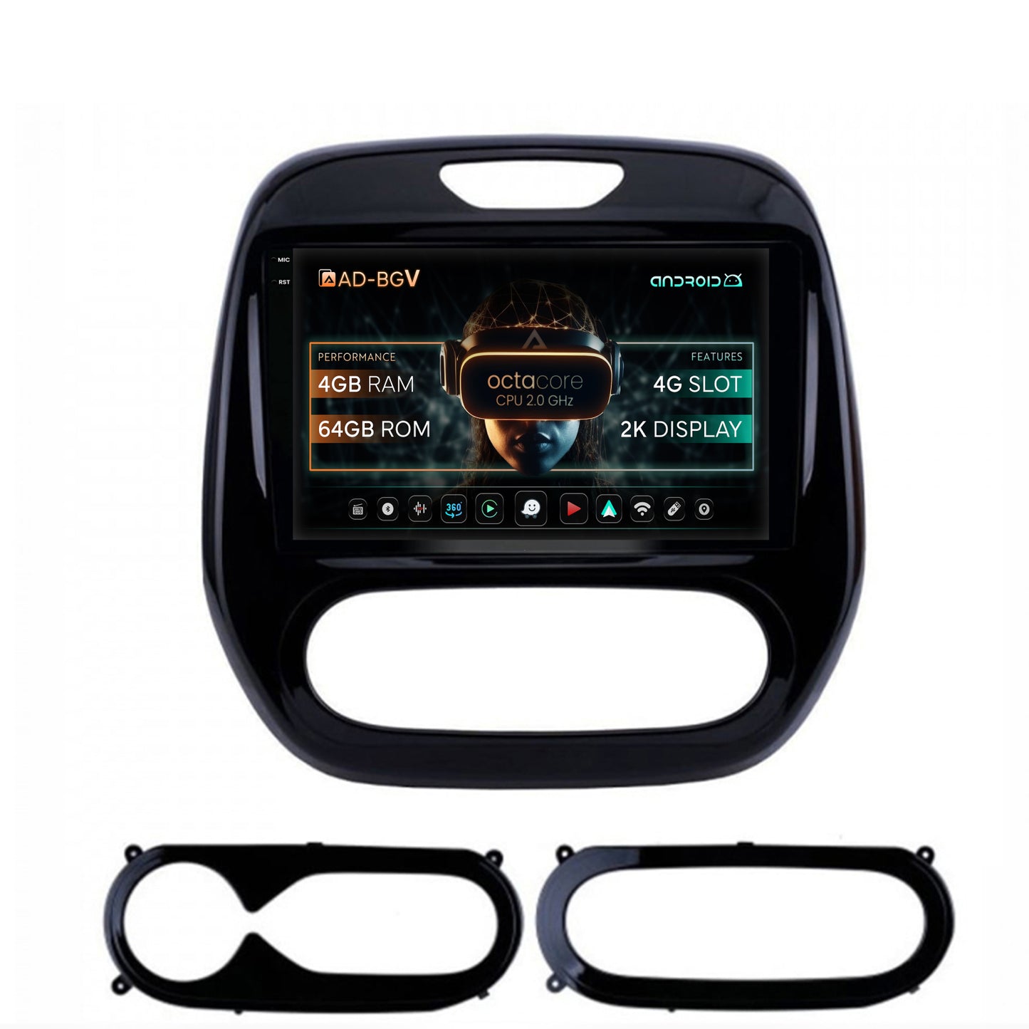 Navigatie Renault Captur (2013-2019), Android, V-Octacore / 4GB RAM + 64GB ROM, 9.5 Inch - AD-BGV9004+AD-BGRKIT378