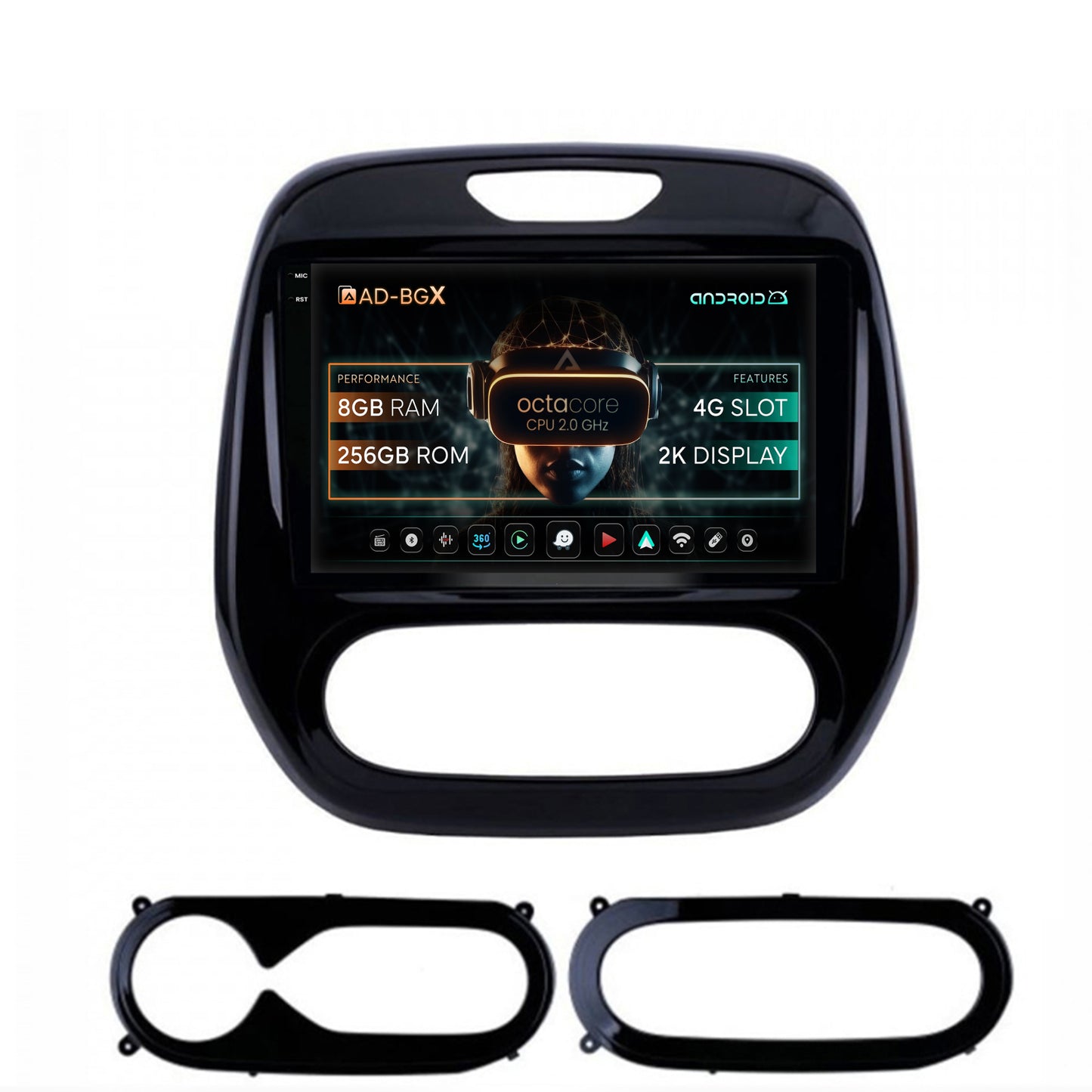 Navigatie Renault Captur (2013-2019), Android, X-Octacore / 8GB RAM + 256GB ROM, 9.5 Inch - AD-BGX9008+AD-BGRKIT378