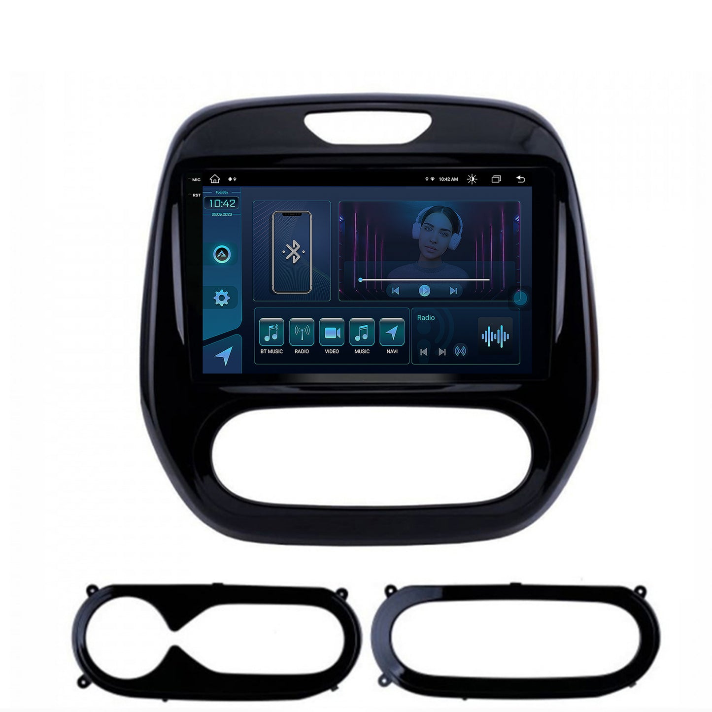Navigatie Renault Captur (2013-2019), Android, X-Octacore / 8GB RAM + 256GB ROM, 9.5 Inch - AD-BGX9008+AD-BGRKIT378