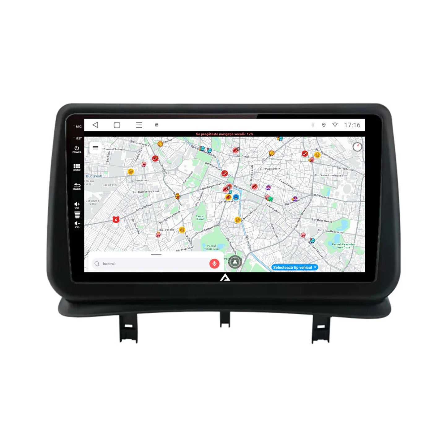 Navigatie Renault Clio 3 (2005-2013), Android, P-Octacore / 2GB RAM + 32GB ROM, 9 Inch - AD-BGP9002+AD-BGRKIT371V2