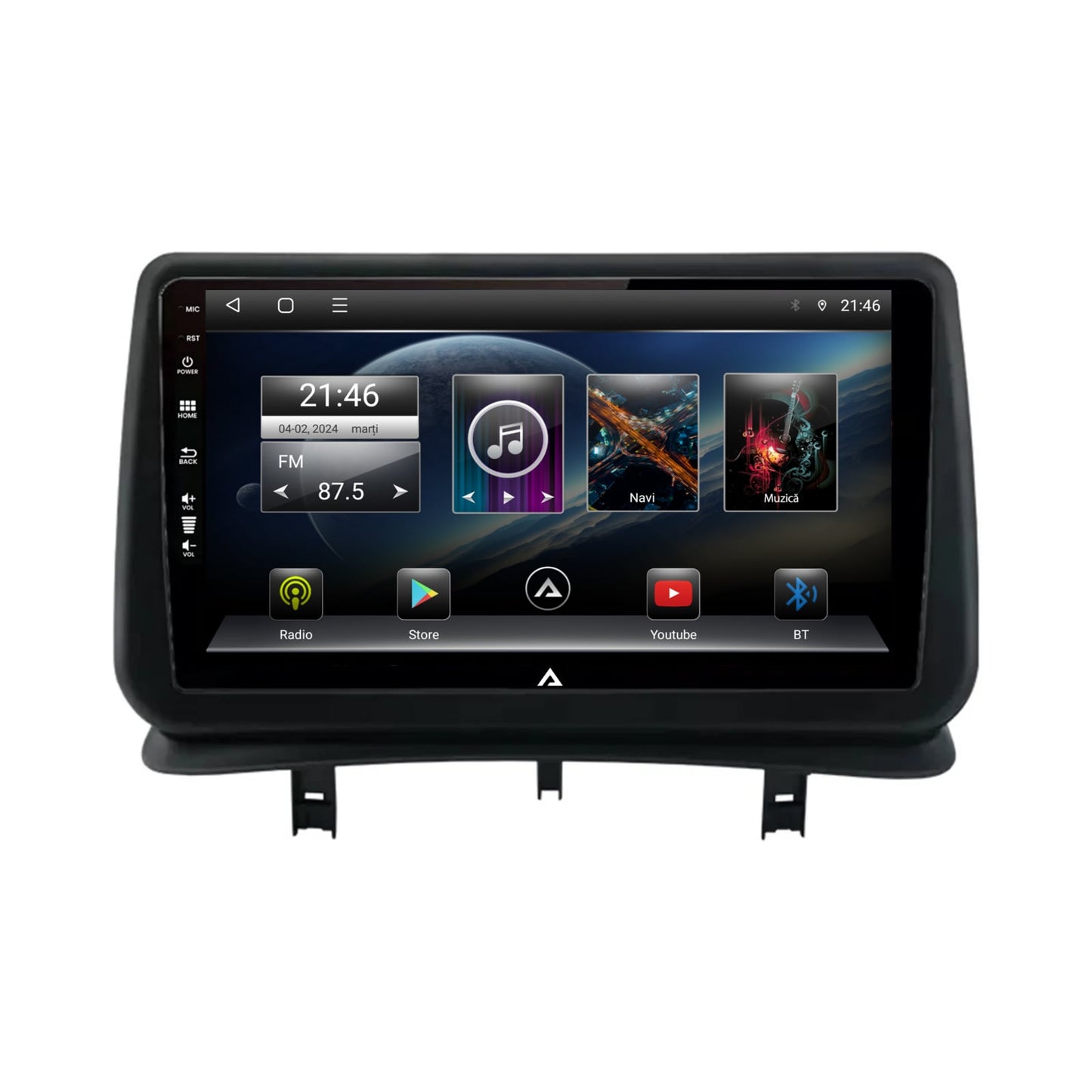 Navigatie Renault Clio 3 (2005-2013), Android, P-Octacore / 2GB RAM + 32GB ROM, 9 Inch - AD-BGP9002+AD-BGRKIT371V2