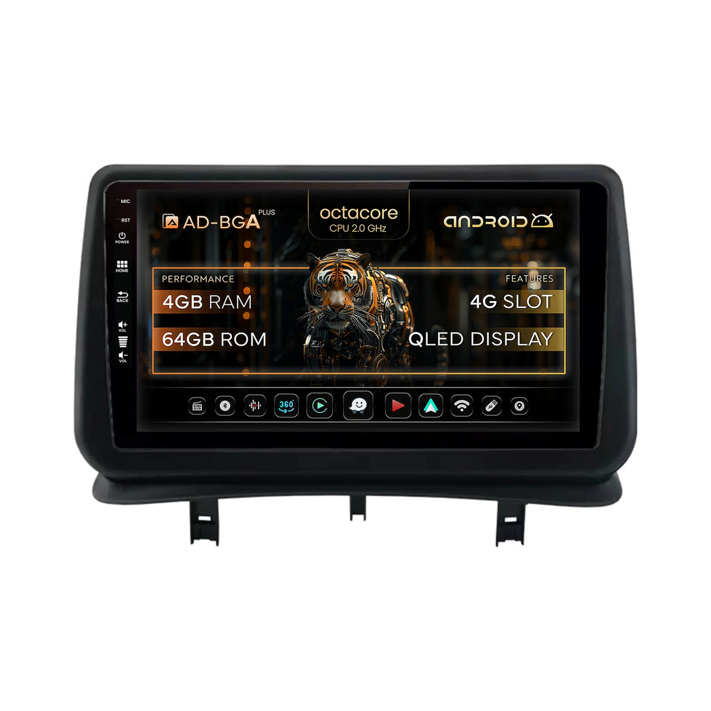 Navigatie Renault Clio 3 (2005-2013), Android, A-Octacore / 4GB RAM + 64GB ROM, 9 Inch - AD-BGA9004+AD-BGRKIT371V2
