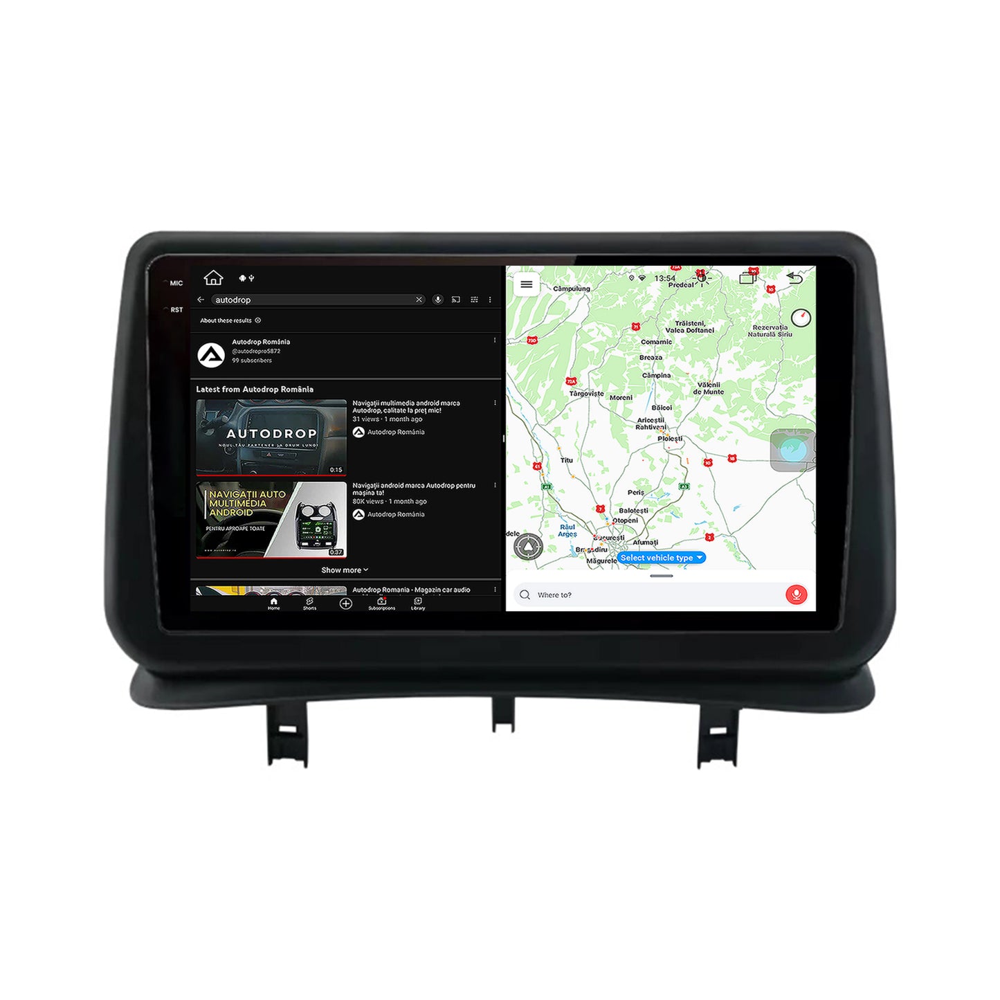 Navigatie Renault Clio 3 (2005-2013), Android, V-Octacore / 4GB RAM + 64GB ROM, 9.5 Inch - AD-BGV9004+AD-BGRKIT371V2