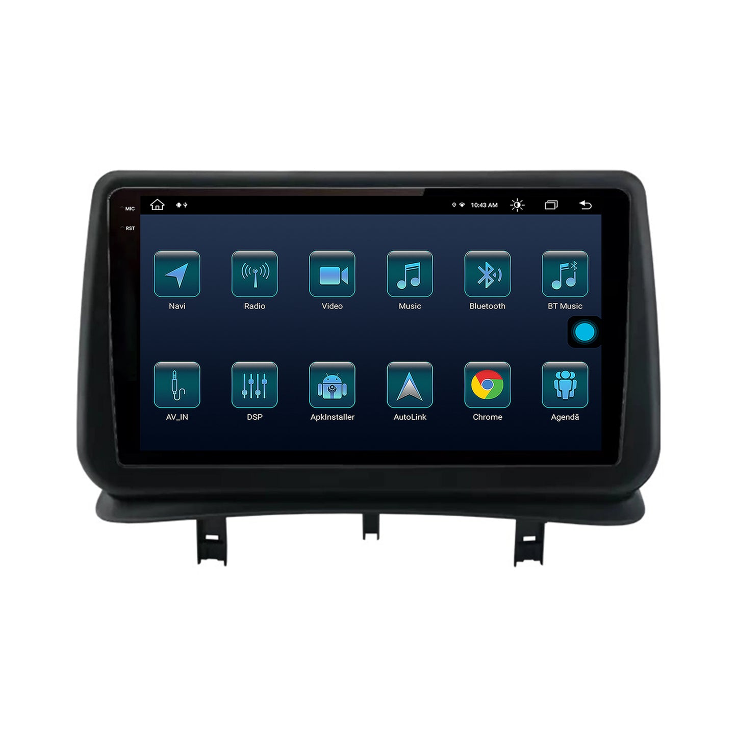 Navigatie Renault Clio 3 (2005-2013), Android, X-Octacore / 8GB RAM + 256GB ROM, 9.5 Inch - AD-BGX9008+AD-BGRKIT371V2