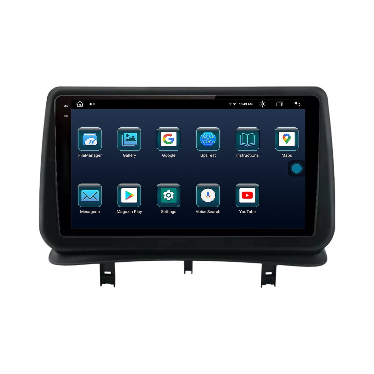 Navigatie Renault Clio 3 (2005-2013), Android, X-Octacore / 8GB RAM + 256GB ROM, 9.5 Inch - AD-BGX9008+AD-BGRKIT371V2