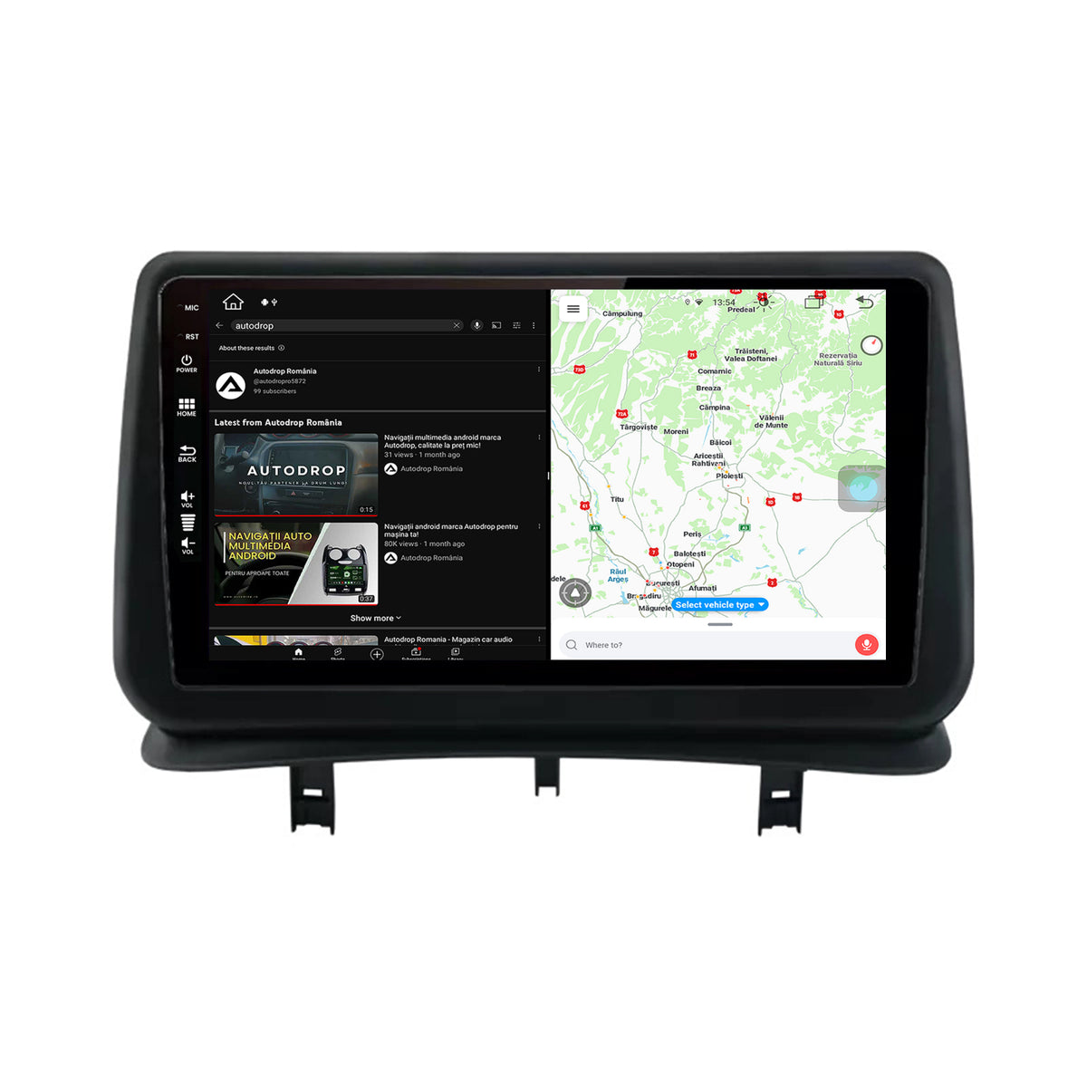 Navigatie Renault Clio 3 (2005-2013), Android, Z-Octacore / 8GB RAM + 256GB ROM, 9 Inch - AD-BGZ9008+AD-BGRKIT371V2