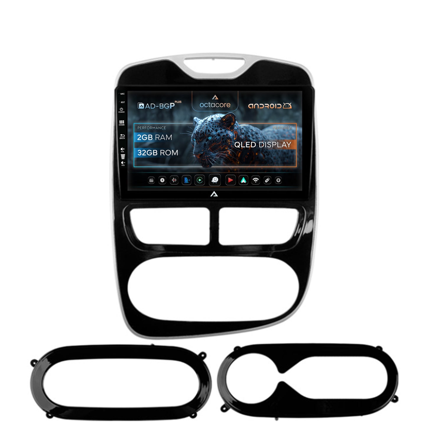 Navigatie Renault Clio IV (2012-2016), Android, P-Octacore / 2GB RAM + 32GB ROM, 9 Inch - AD-BGP9002+AD-BGRKIT369-1216