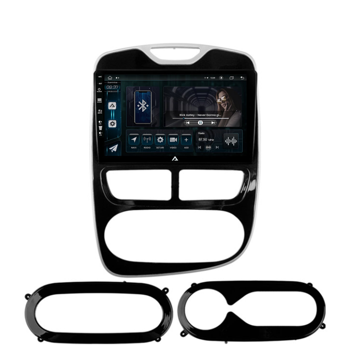 Navigatie Renault Clio IV (2012-2016), Android, Z-Octacore / 8GB RAM + 256GB ROM, 9 Inch - AD-BGZ9008+AD-BGRKIT369-1216