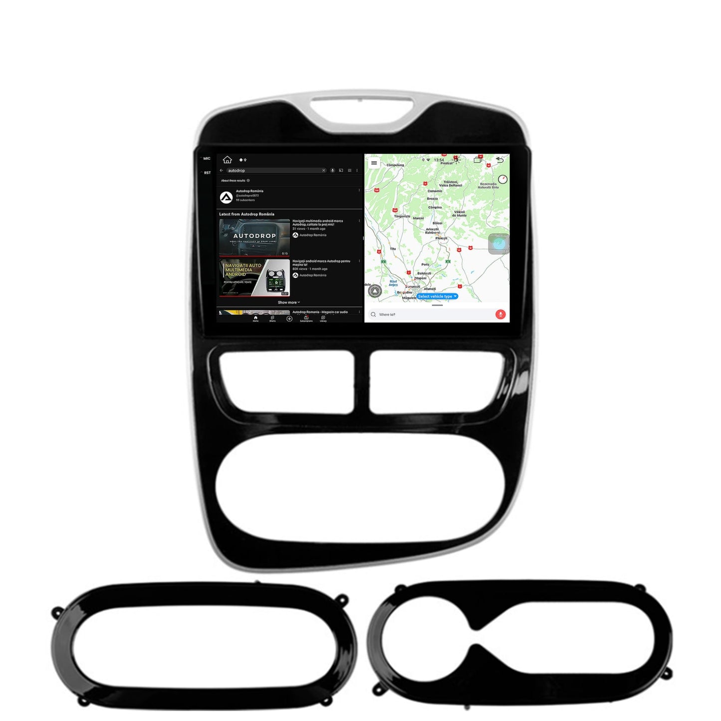 Navigatie Renault Clio IV (2012-2016), Android, V-Octacore / 4GB RAM + 64GB ROM, 9.5 Inch - AD-BGV9004+AD-BGRKIT369-1216