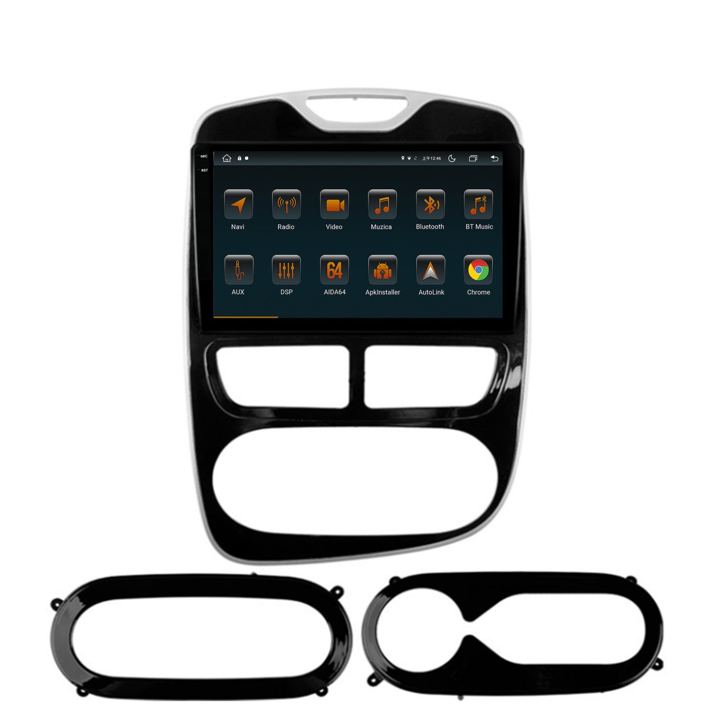 Navigatie Renault Clio IV (2012-2016), Android, V-Octacore / 4GB RAM + 64GB ROM, 9.5 Inch - AD-BGV9004+AD-BGRKIT369-1216