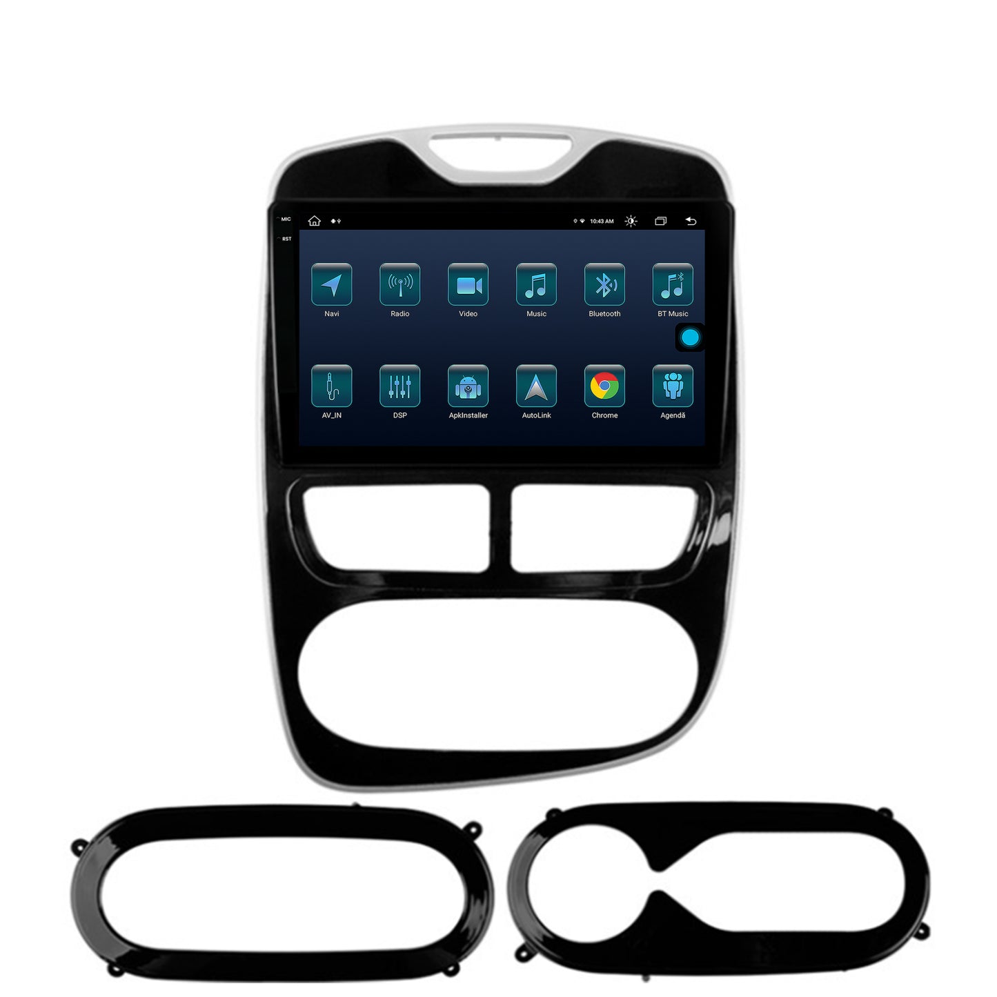 Navigatie Renault Clio IV (2012-2016), Android, X-Octacore / 8GB RAM + 256GB ROM, 9.5Inch - AD-BGX9008+AD-BGRKIT369-1216
