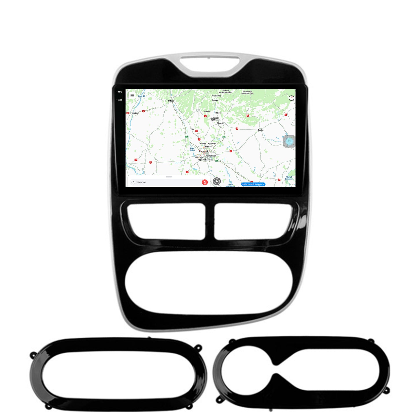 Navigatie Renault Clio IV (2012-2016), Android, X-Octacore / 8GB RAM + 256GB ROM, 9.5Inch - AD-BGX9008+AD-BGRKIT369-1216