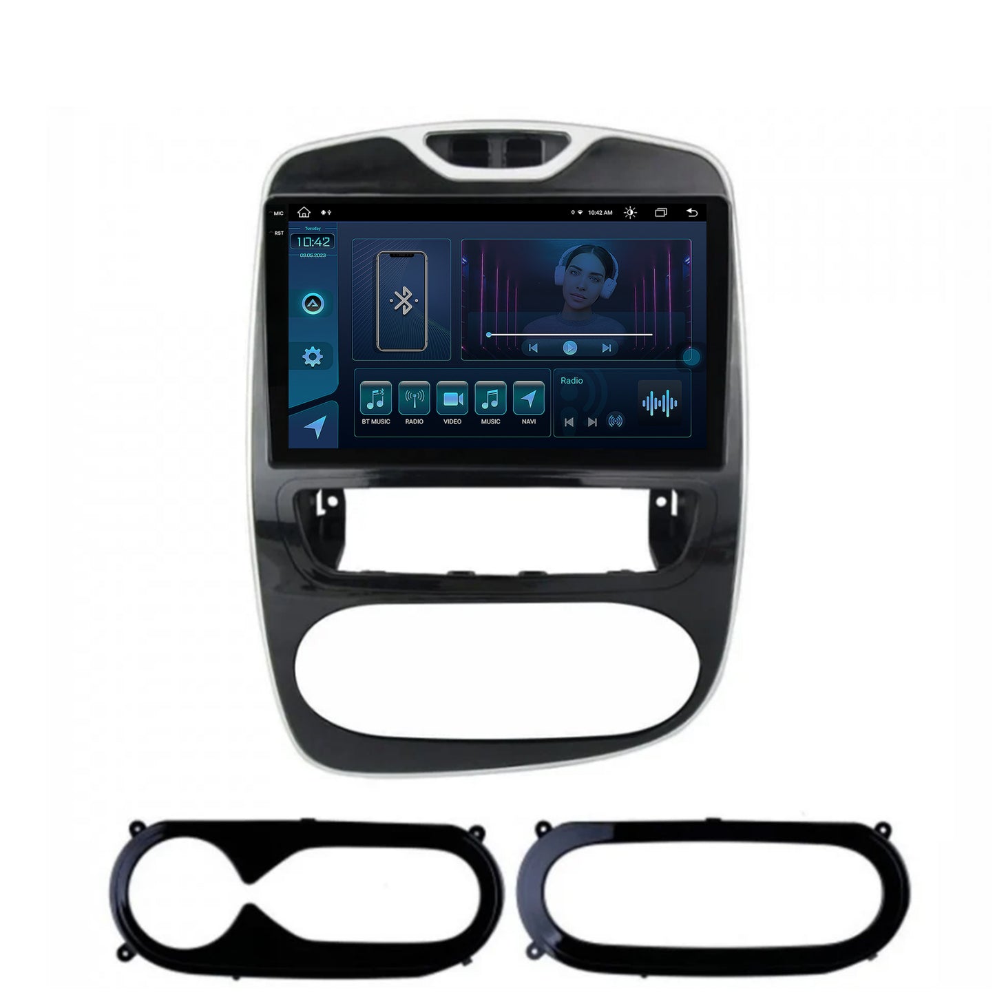 Navigatie Renault Clio IV (2016-2019), Android, X-Octacore / 8GB RAM + 256GB ROM, 9.5 Inch - AD-BGX9008+AD-BGRKIT369-1619