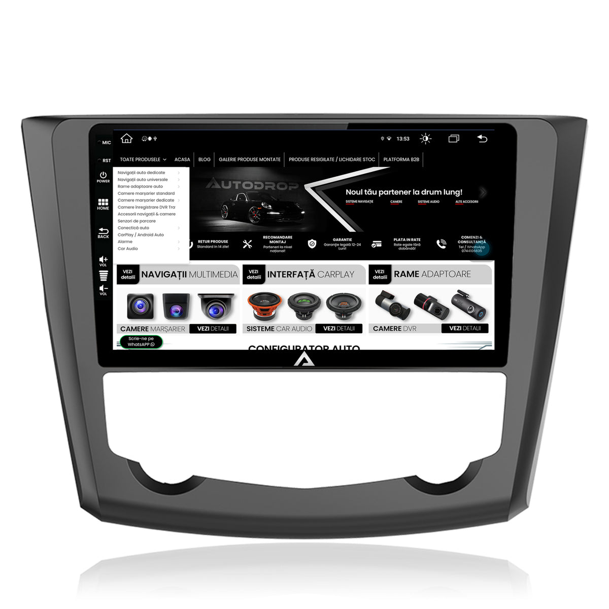 Navigatie Renault Kadjar, Android, Z-Octacore / 8GB RAM + 256GB ROM, 9 Inch - AD-BGZ9008+AD-BGRKIT364