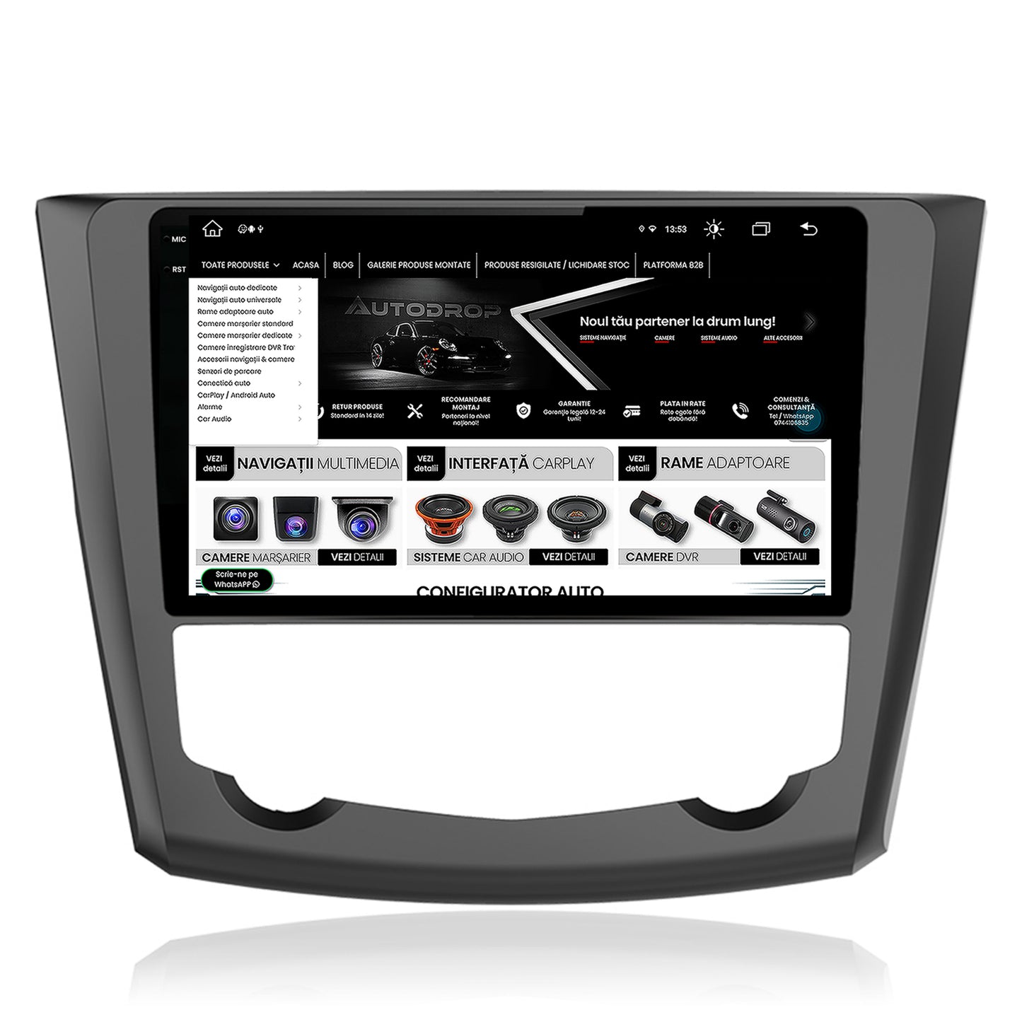 Navigatie Renault Kadjar, Android, V-Octacore / 4GB RAM + 64GB ROM, 9.5 Inch - AD-BGV9004+AD-BGRKIT364